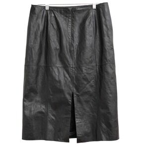 Classiques Entier Sz 12 Real Leather Skirt Y2K Grunge Edgy Goth Dark Academia